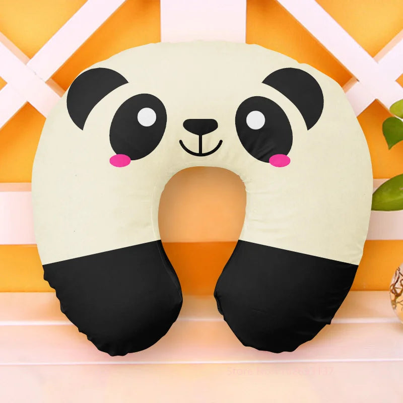 Cute Cartoon Travel Neck Pillow U-Shaped Panda Rainbow Cloud Inflatable Cushion