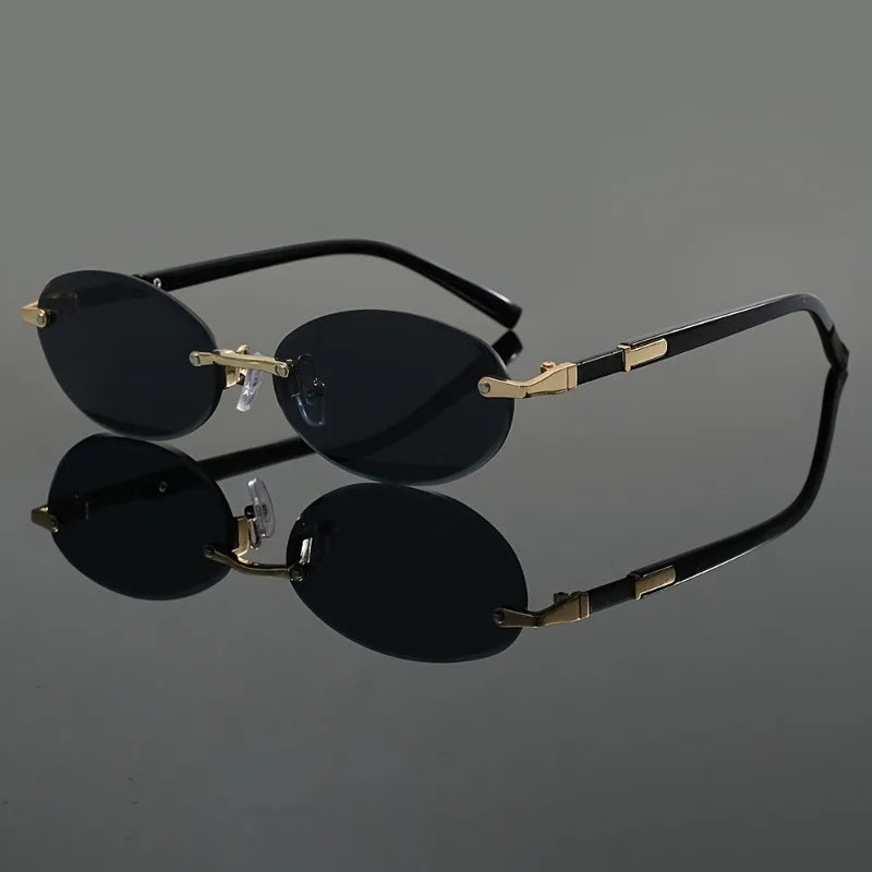 Stylish Rimless Oval Fashion Glasses for Men & Women  Perfect for Casual Wear Parties & Daily Activities