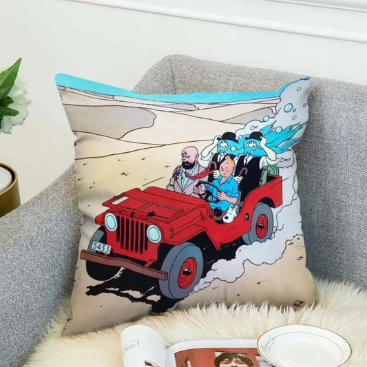 Anime Tintin Cushion Cover Pillowcases Home Decor Decorative Pillows for Sofa M4