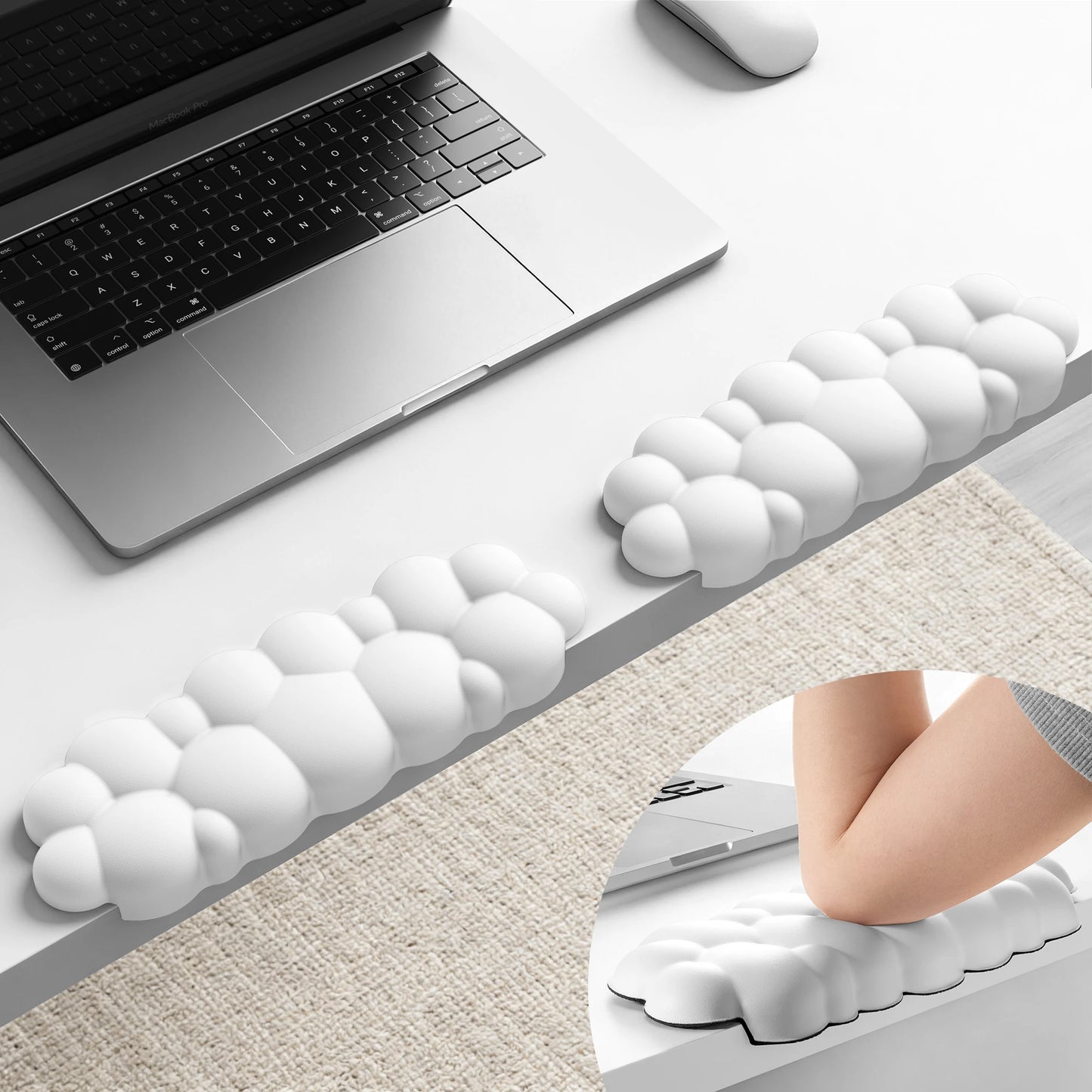 Memory Foam Wrist Pads Wrist Support for Keyboard , Mouse, Laptop , Desk Edge Arm Rest Cloud Wrist Rest Elbow Pad for Desk