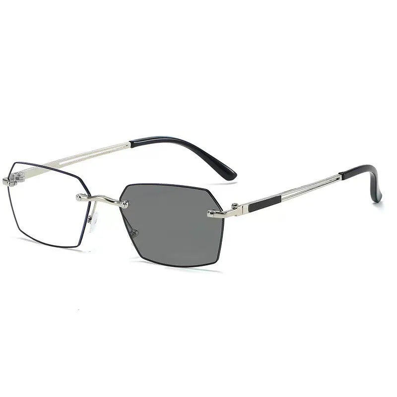 Fashionable Business Style Color Changing Reading Glasses with Hexagonal Frame Design, High-definition and Durable Glasses