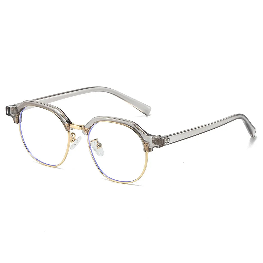 JNPCXI New Ins Popular Fashion Square Semi-Metal Women Sunglasses Shades UV400 Men Trending Clear Lens Frame