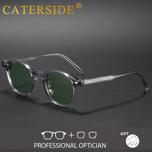 CATERSIDE Men's Retro Optics Suneyeglass Metal Circular Lenses Polarized Prescription Glasses Women Customization Eyeglass UV400
