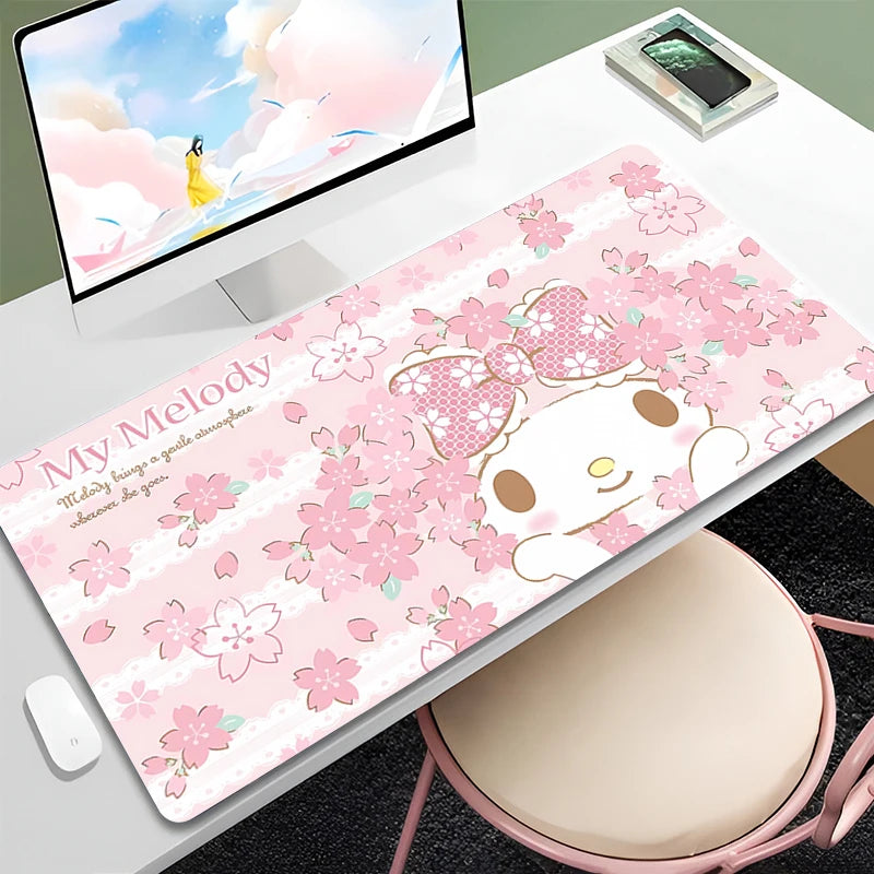 Melody6 Cute Mouse Pad Large Hello Kitty Kuromi Kawaii Mouse Mat Pink Desk Mat