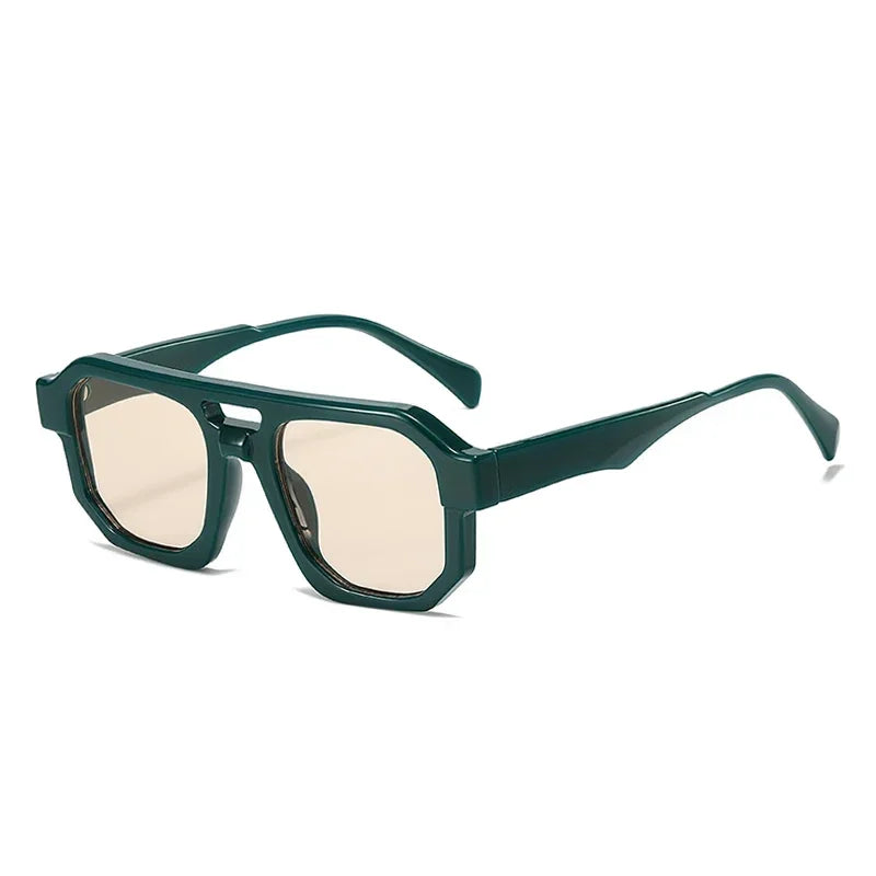 JNPCXI Double Bridges Square Women Gradient Purple Multicolor Sunglasses Fashion Frame Men Retro Punk Sun Glasses Shades UV400