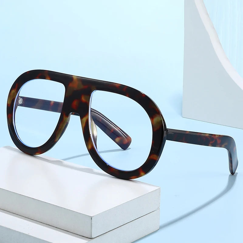 JNPCXI New Fashion Pilot Women Optical Glasses Frame Clear Eyewear Eyeglasses Frame Men Computer Goggles