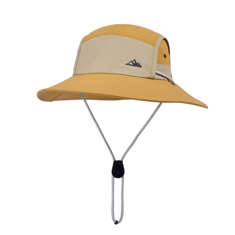 9262 New summer large brim fisherman hat quick dry waterproof mountaineering sun hat for men and women outdoor cycling sunscreen