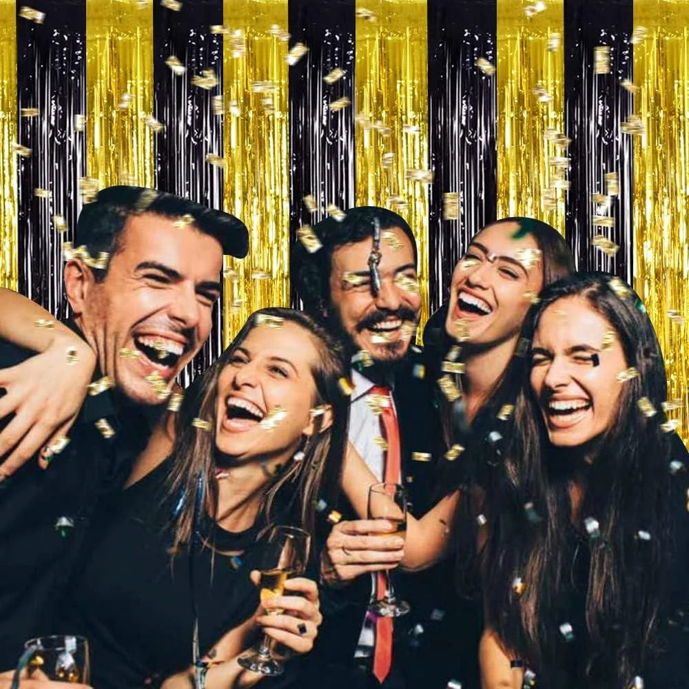 Party Backdrop Fringe Tinsel Curtain Adult Kids Birthday Party Wedding Decoration Baby Shower Graduation Favor Supplies