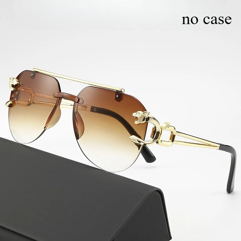 Gradient Punk Sunglasses UV400 Frameless Eyewear Vintage Sun Glasses for Women Men