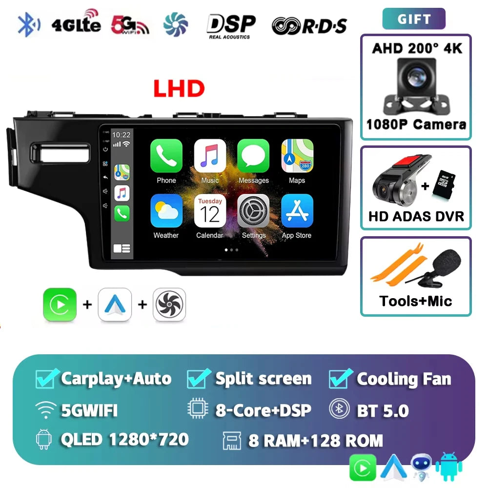 Android 15 Car Radio For Honda Fit 3 Jazz 2014 2015 2016 2017 2018 2019 2020 Wireless Carplay Android Auto Multimedia Player 2 D