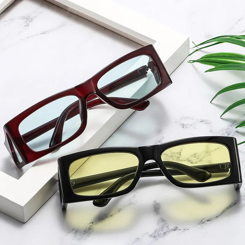 JNPCXI Fashion Unique Small Square Sunglasses Women Retro Brand Designer Men Trending Punk Sun Glasses UV400
