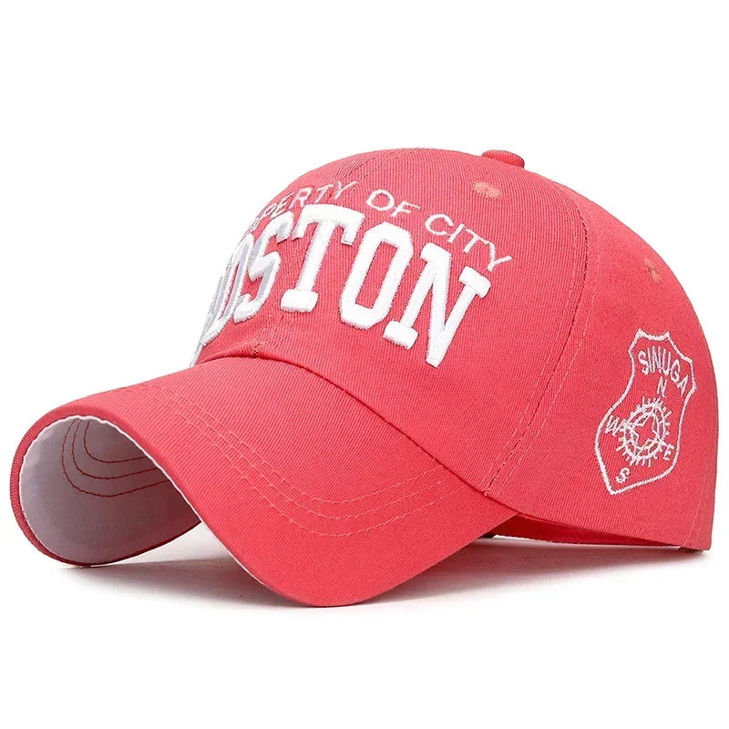 BOSTON Embroidered Baseball Caps, Snapback Designer Men Golf Trucker Hats