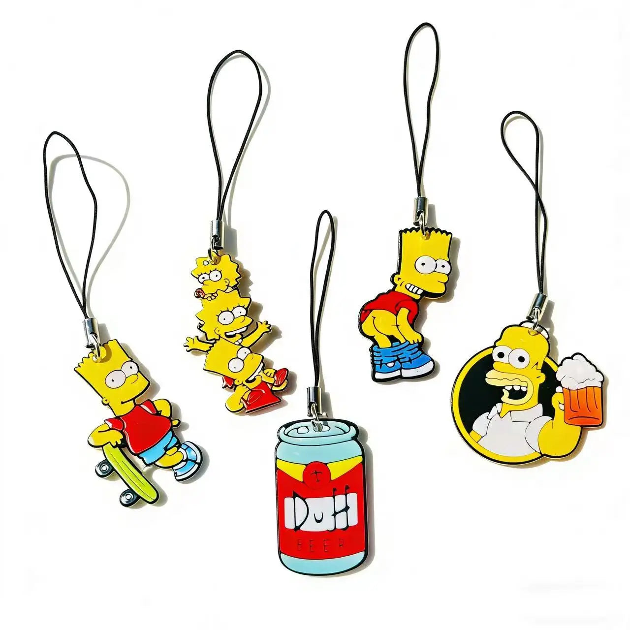 5/10PCS Cute Phone Chains, Acrylic Cartoon Phone Pendant Charms, Anti-Loss Lanyard Keychain