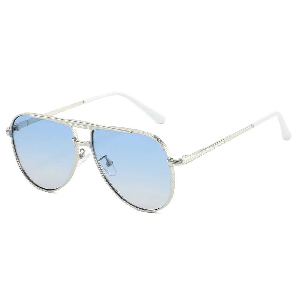 JNPCXI New Retro Metal Double Bridges Pilot Women Sunglasses Fashion Quality Gradient Men Shades UV400 Sun Glasses