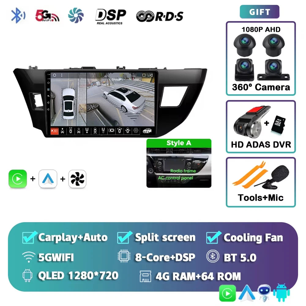 Android 15 Car Radio For Toyota Corolla 2013 2014 2015 2016 E160 E170 Wireless Carplay Android Auto Qualcomm Car Multimedia Play