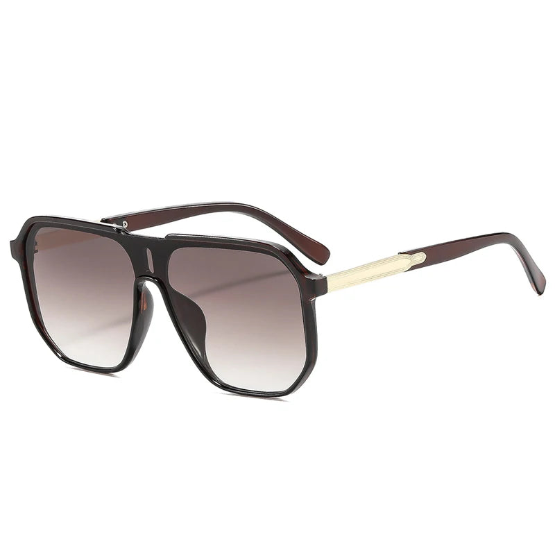 JNPCXI New Oversized Square Women Sunglasses Fashion One Piece Gradient Shades UV400 Retro Men Sun Glasses