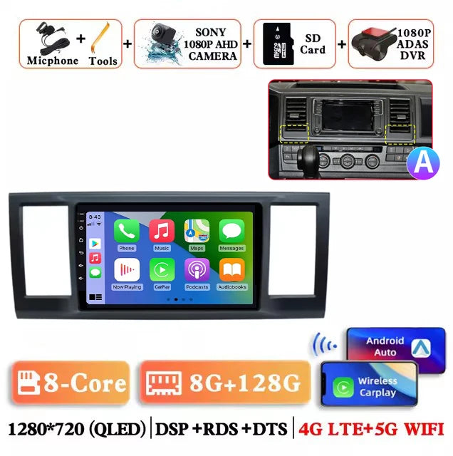 Android 16 Carplay autoradio for VW Volkswagen Caravelle 6 T6 2015-2020 lettore Video multimediale navigazione GPS Audio Stereo