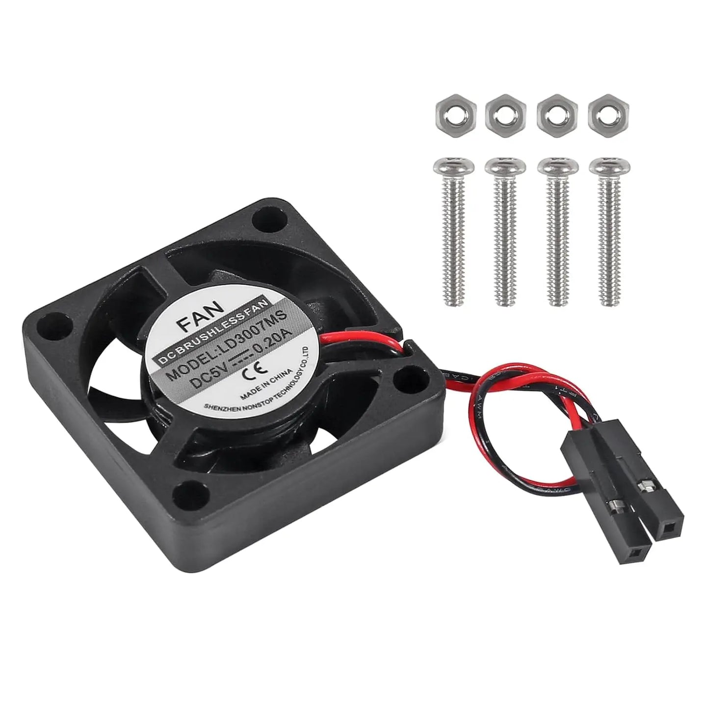 4pcs Fan for Raspberry Pi Cooling Fan Brushless CPU Cooling Fan Cooler Radiator Connector Separating One-to-Two Interface 3.3V 5