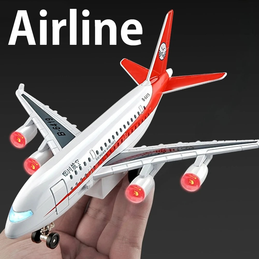 1:32 Sichuan Airline China Eastern Airlines A380 Alloy Diecast Car Model Toy Metal Body Sound Light Pull Back for Boys Christmas