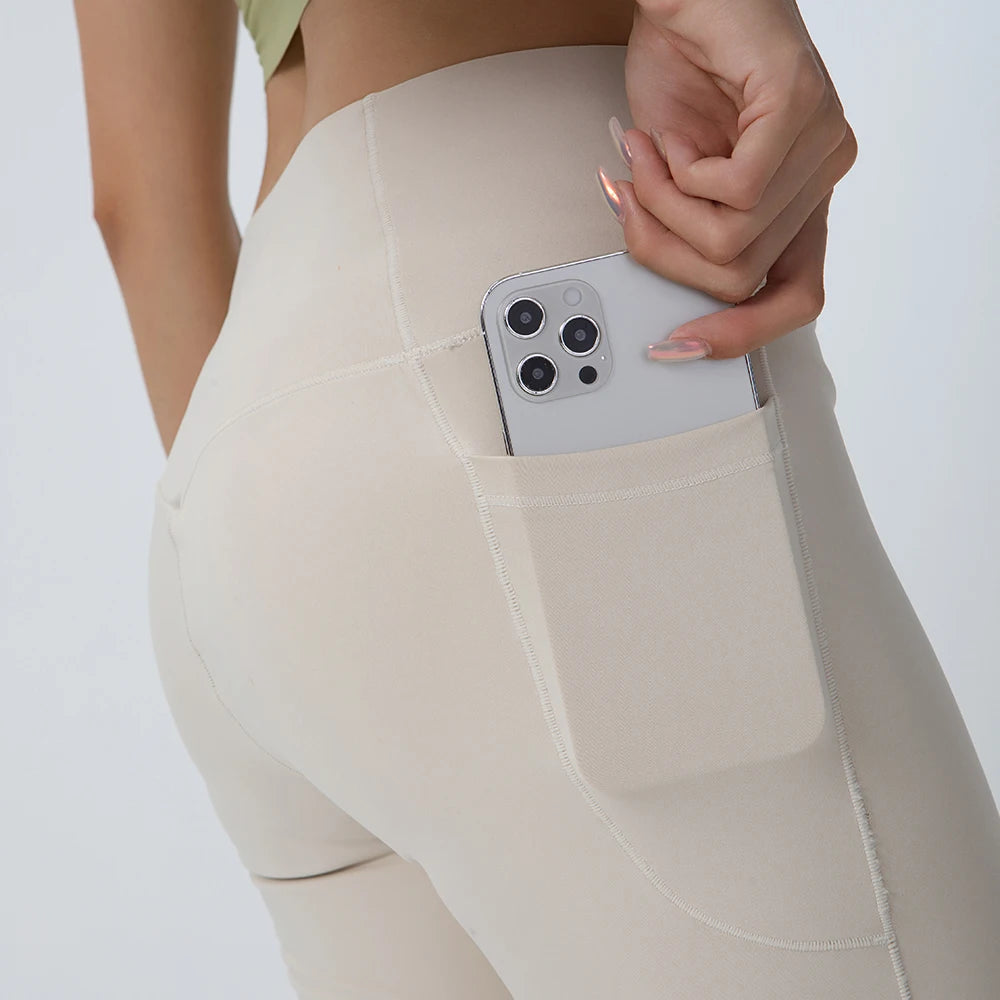 Women's High - Waist Yoga Pants with Pocket, Stretchable, Quick - Dry, for Fitness, Running, Pilates, Multiple Colors
