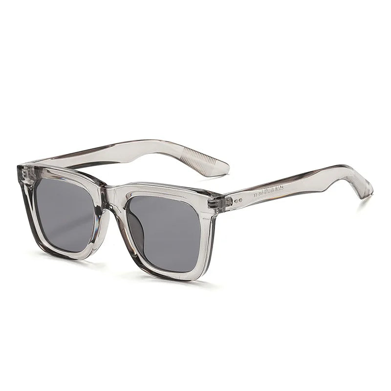 JNPCXI New Square Rivets Women Sunglasses Black Blue Shades Fashion Clear Lens Frame Men Sun Glasses UV400