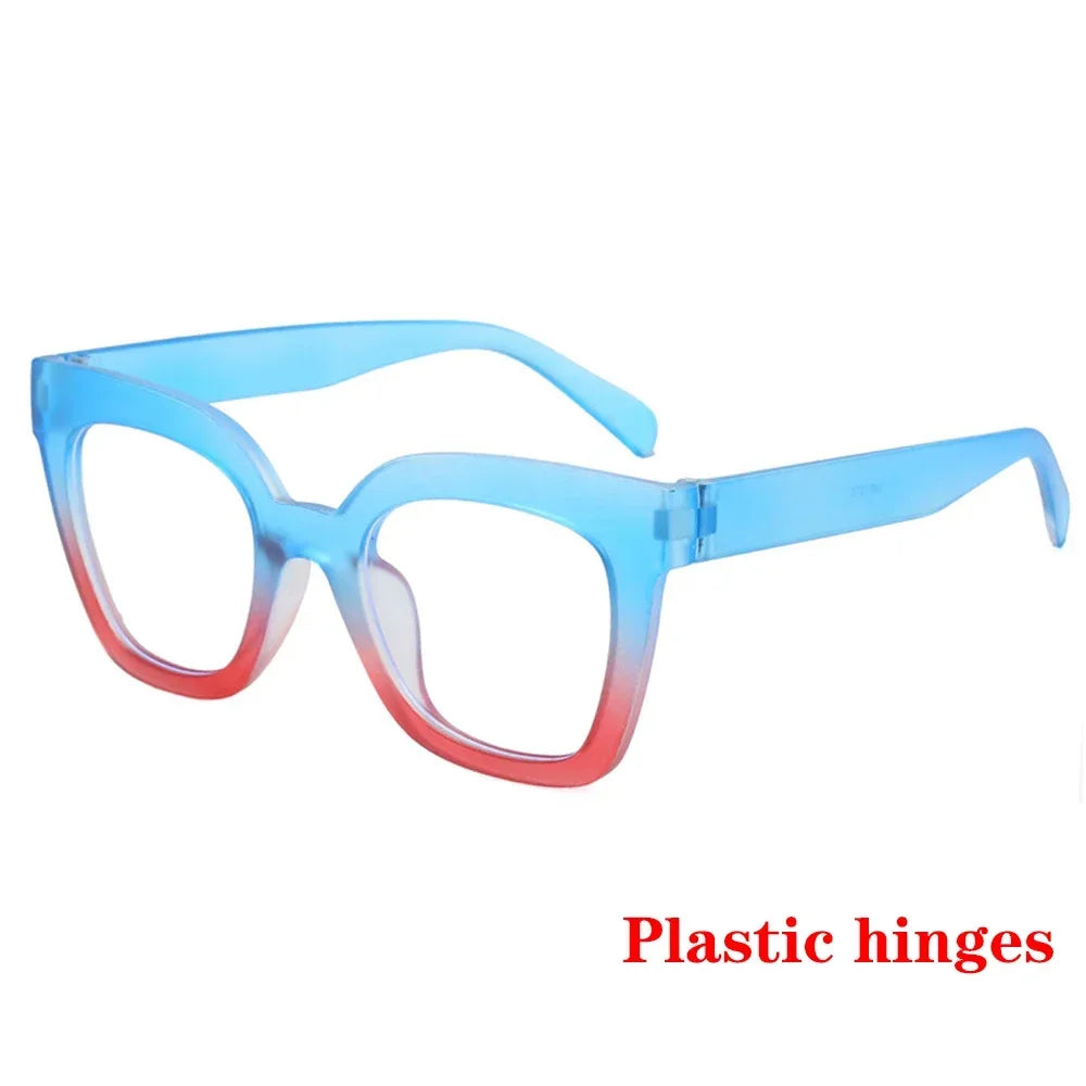 JNPCXI Fashion Glasses Frame for Women Anti-Blue Ray Fashion Lady's Orange Myopia Cat Eye Prescription Computer Glasses
