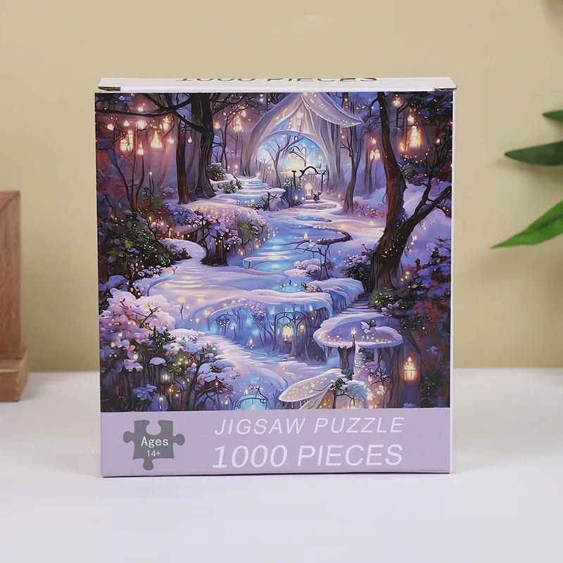 70cm*50cm 1000 Pieces Jigsaw Puzzle 1.1MM Adult Stress Relief Cartoon Landscape Art Painting Puzzle Children's Toys Gift