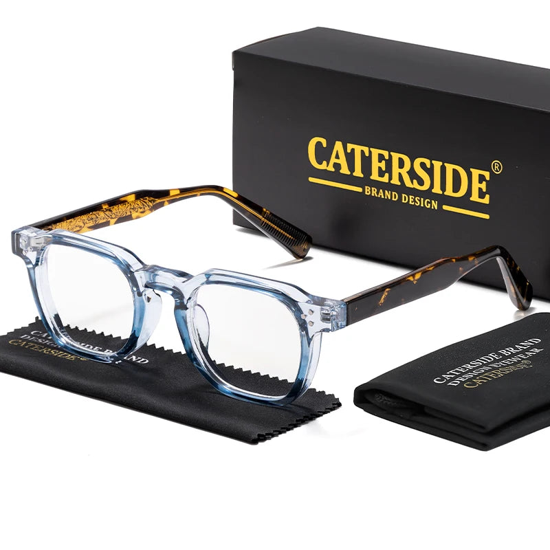 CATERSIDE Anti Blue Light Glasses for Men TR90 Frame High Quality Retro Square Computer Reading Glasses Women Optical Eyewear