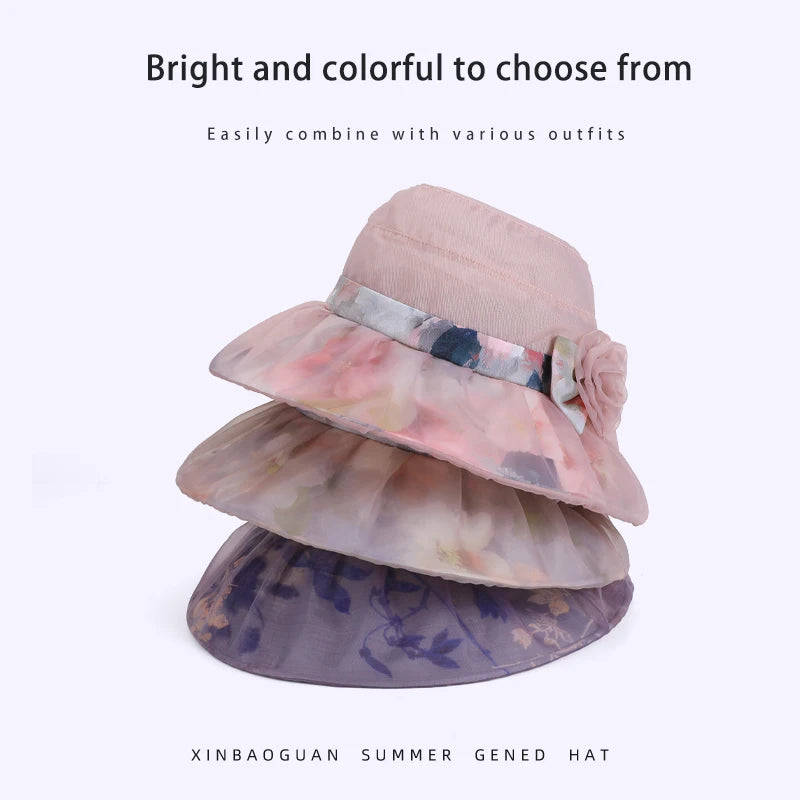 6185-New summer women's outdoor fashionable stylish mom's sun protectionhatwithmeshfabric,breathablelargebrim, fishermanstylehat