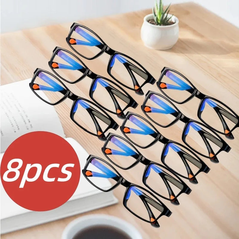 8 Pieces of Female Ultra Mild Reading Glasses with+1.0 To+4.0 Magnification Anti Glare and Scratch Resistant Lenses
