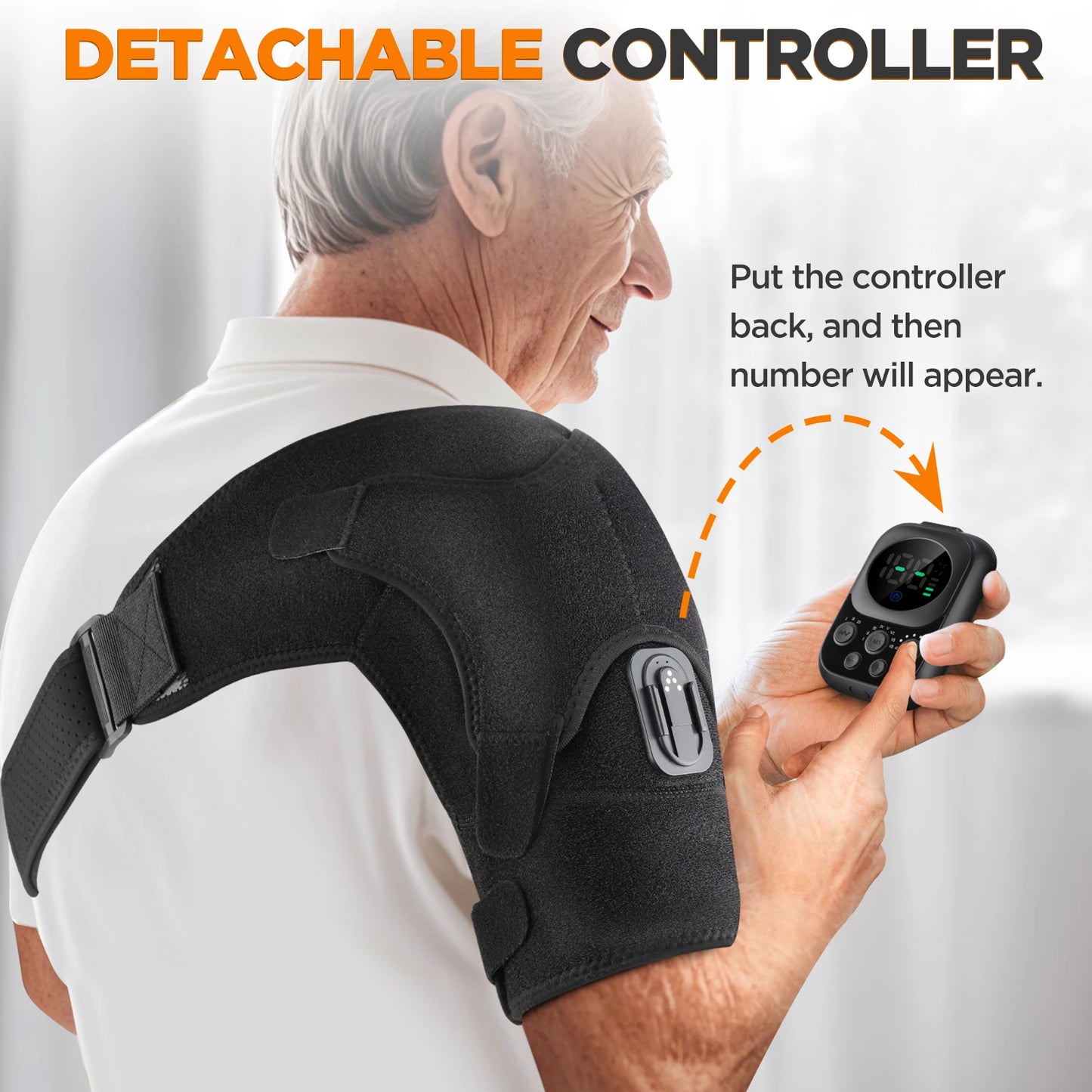 Wireless Shoulder Massage Belt APP Control Heating Vibration Shoulder Arm Muscle Relaxation Support Wrap Shoulder Protective
