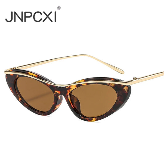 JNPCXI New Small Cat Eye Retro Sunglasses Women Fashion Brand Design Gradient Shades UV400 Men Punk Sun Glasses
