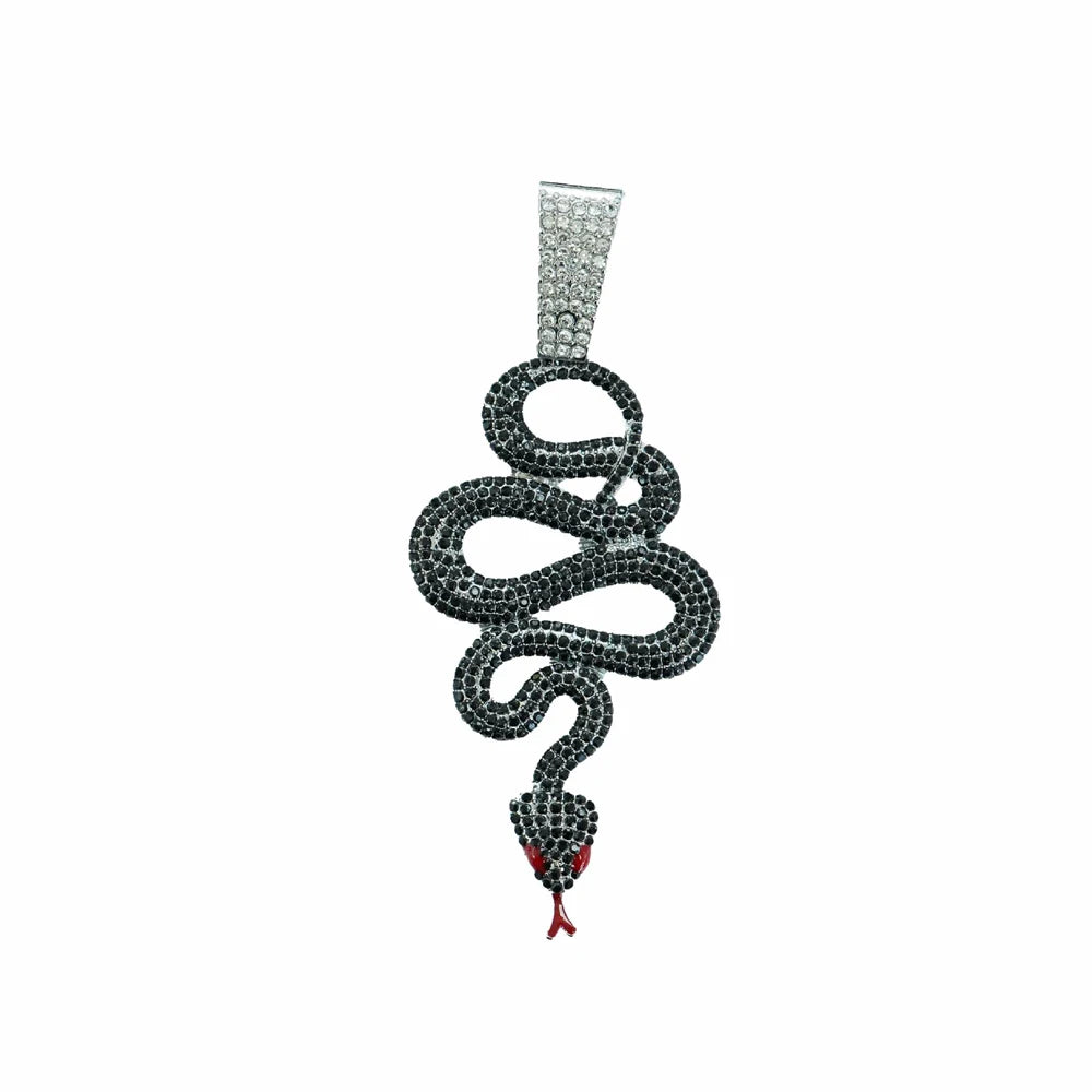 New Hip Hop Cobra Snake Necklaces with 15mm Cuban Chain Snake Animal Rapper Pendant Necklaces For Men Women Gothic Charm Jewelry