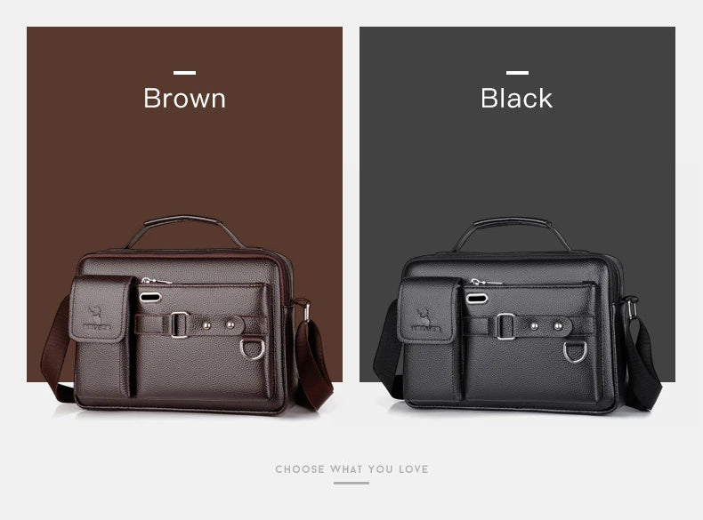 Men Shoulder Bag Pu Leather Business Messenger Crossbody Bags Designer Handbag