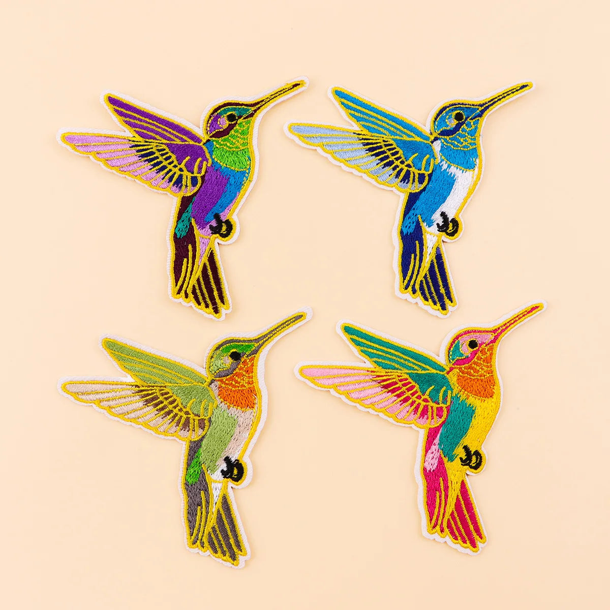 Cute Bird Iron On Patch Clothes Patch For Clothing Hummingbird Embroidered Patch Garment Apparel Accessories Sewing Stickers