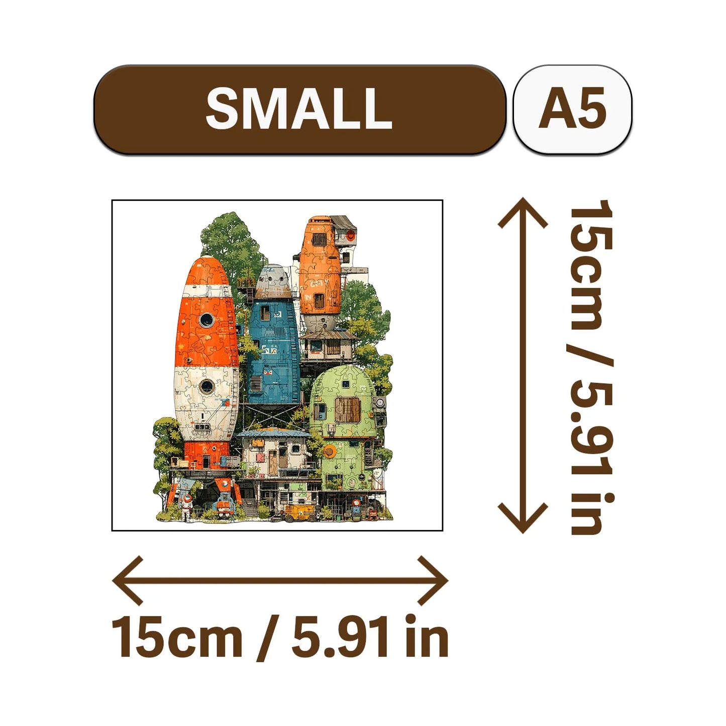 Science Fiction City Wooden Jigsaw Puzzle Wood Home Decor Painting Christmas and Halloween Gift Toy for Teen and Kid