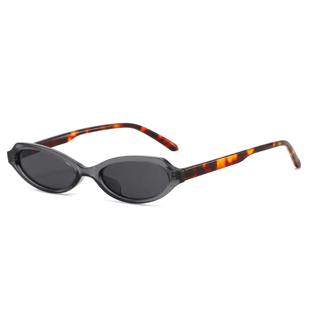JNPCXI New Small Cat Eye Men Sunglasses Shades UV400 Fashion Green Leopard Oval Lens Women Punk Sun Glasses