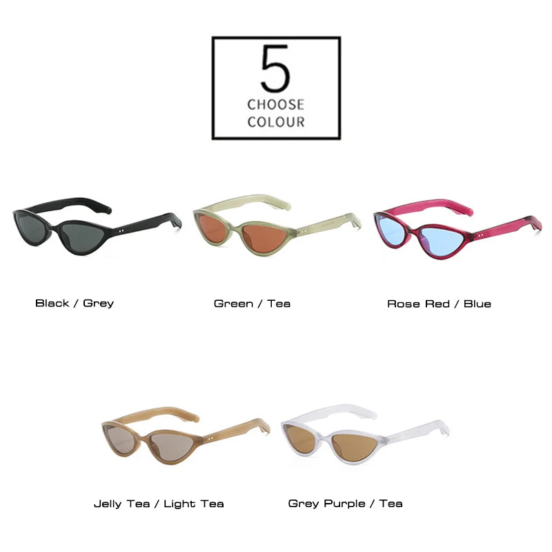 JNPCXI New Fashion Cat Eye Women Sunglasses Retro Rivets Men Green Tea Shades UV400