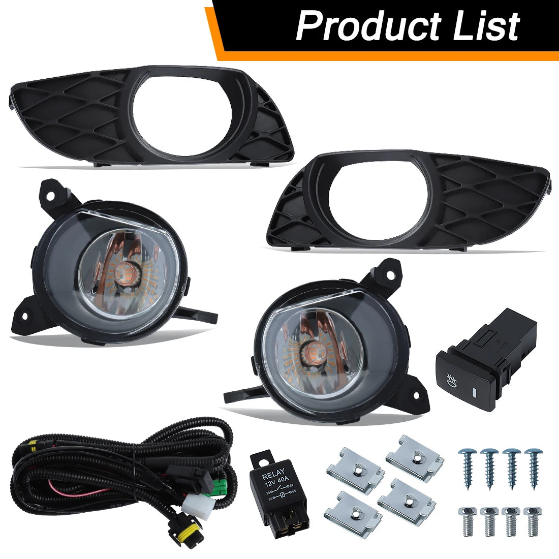 For Toyota Yaris VITZ 2003 2004 2005 2006 Fog Lamps LED Halogen Car Front Bumper Foglights with Frame Covers Wires Relay 12V