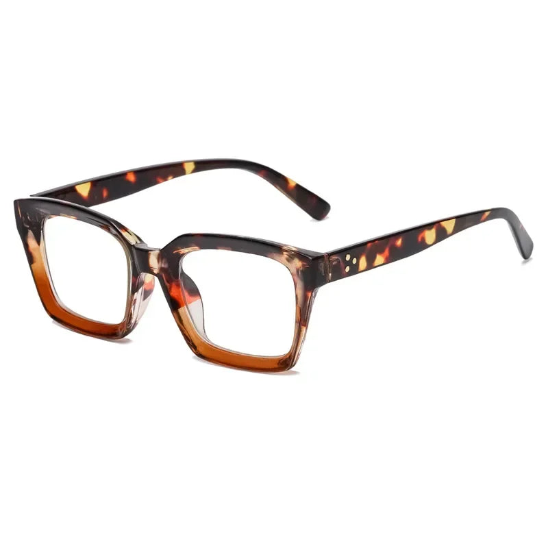 JNPCXI New 0~+ 3.5 Fashion Square Clear Glasses Women Anti-blue Eyeglasses Optical Computer Spectacles Reading Glasses