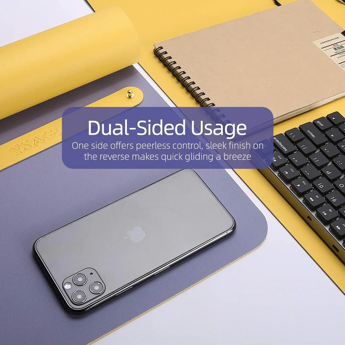 Large Mouse pad for Desk, Leather Desk Pad Large for Keyboard and Mouse,Dual-Sided Mouse Mat for Office/Home