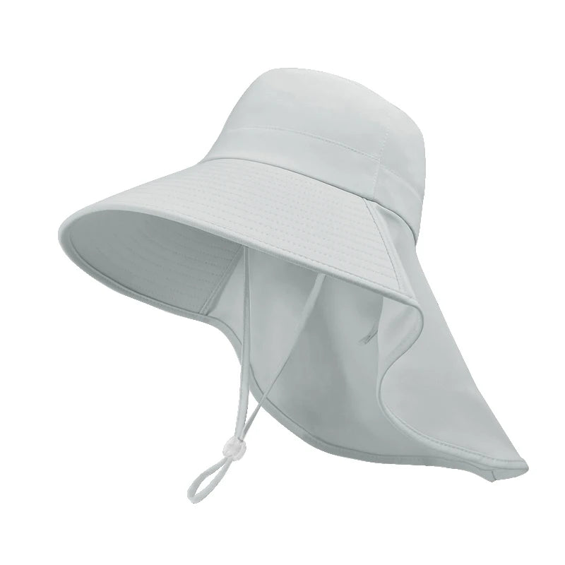 8555 Summer outdoor sunblock hat Korean version of a big hat cape fisherman hat with horsetail hole hat woman