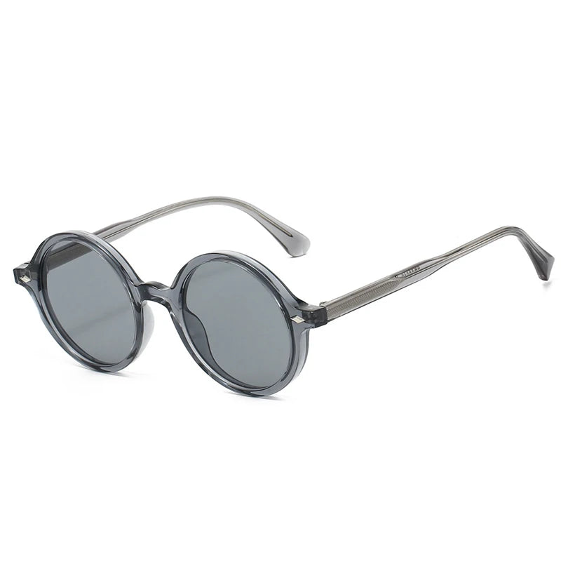 JNPCXI New Retro Round Women Sunglasses Fashion Green Candy Color Shades UV400 Men Trending Rivets Punk Sun Glasses