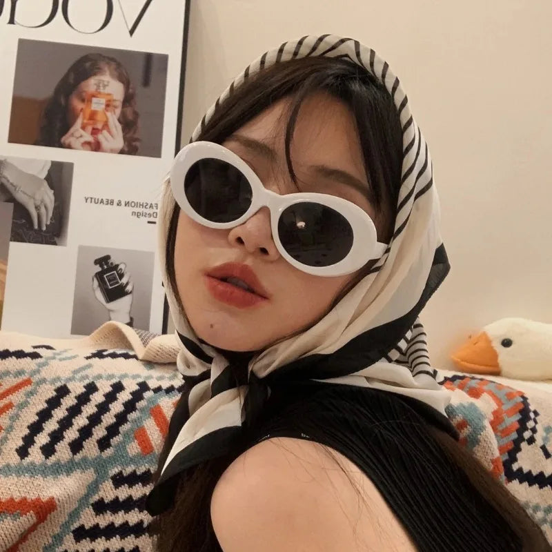 Women Oval Goggle Kurt Cobain Fashion Korean Sunglasses