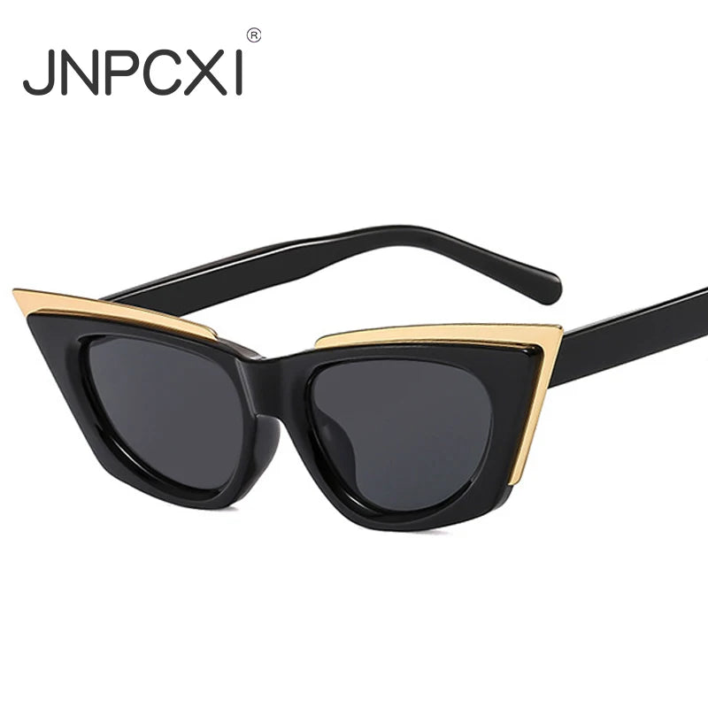 JNPCXI New Cat Eye Women Sunglasses Fashion Brand Designer Shades UV400 Trending Men Yellow Sun Glasses