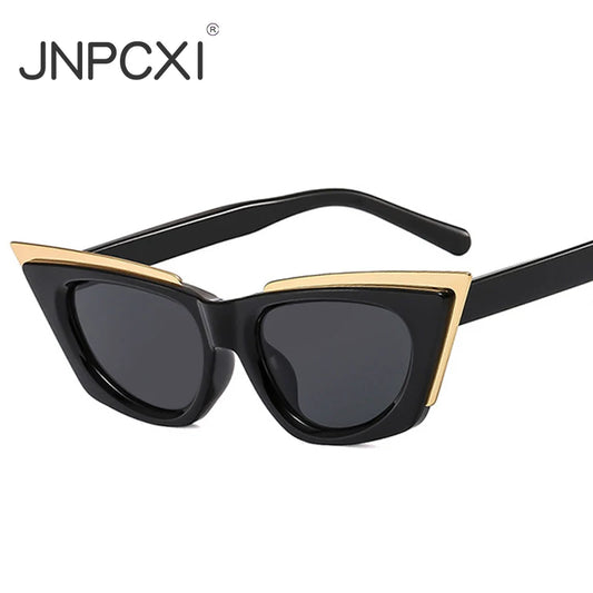 JNPCXI New Cat Eye Women Sunglasses Fashion Brand Designer Shades UV400 Trending Men Yellow Sun Glasses