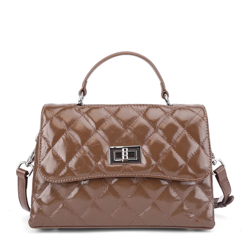 Women Oil Wax Cowhide Crossbody bags Genuine Cow Leather Phone Bag Portable Underarm Bag for Casual Commuter Women Fashion Gift