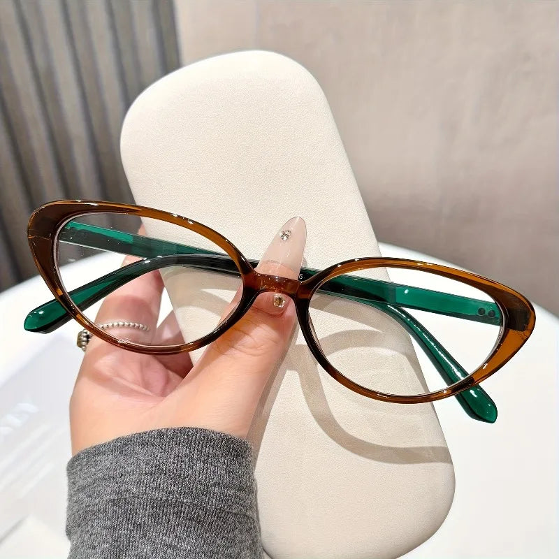 1 Pair of Unisex Y2K Cat Eye Shaped Small Frame Retro Fashion Ordinary Decorative Glasses Suitable for Parties Schools