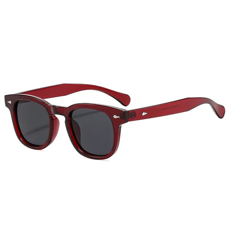JNPCXI New Fashion Women Sunglasses Square Rivets Retro Orange Black Shades UV400 Clear Lens Frame