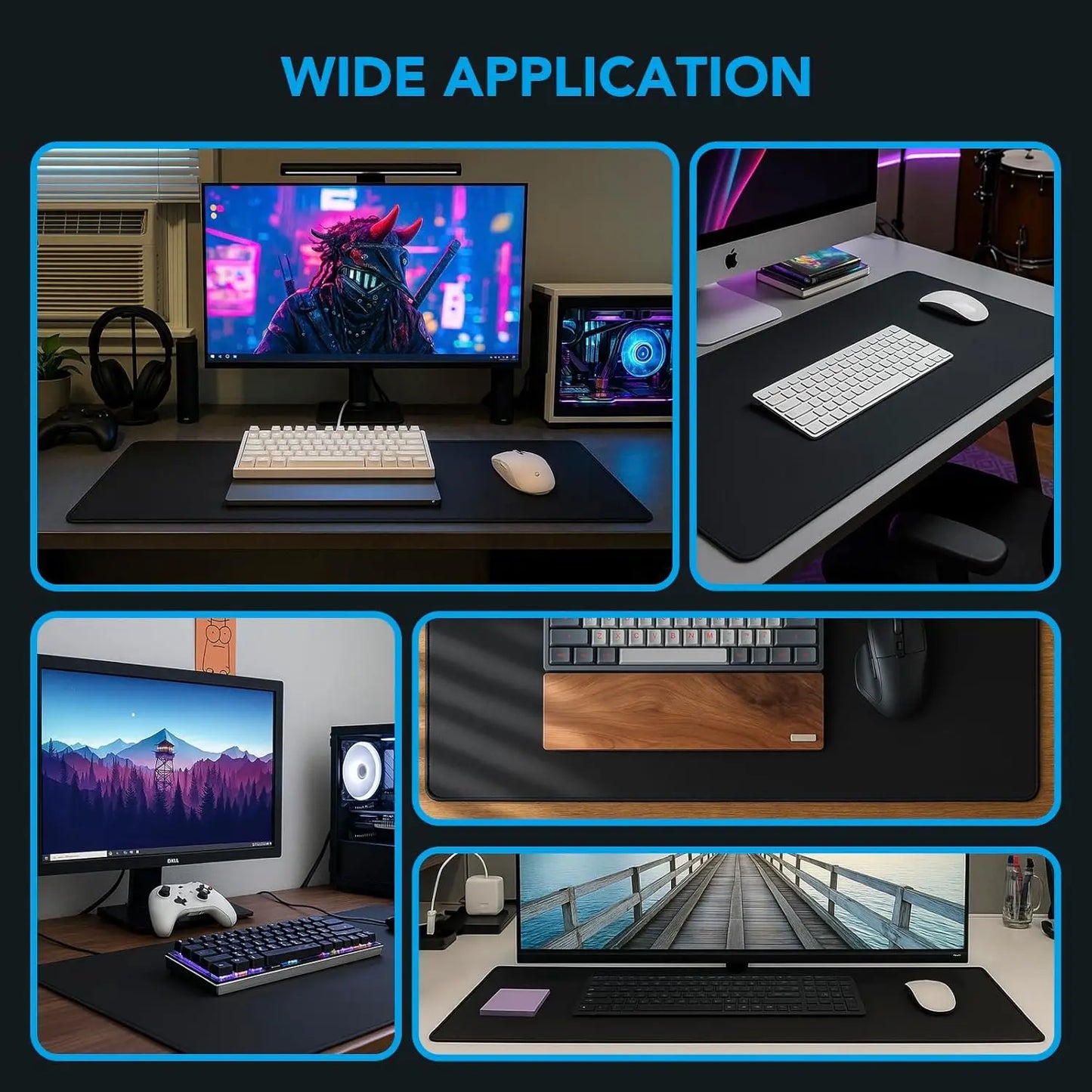 Large Mouse Pad, Desk Mat with Non-Slip Rubber Base, Waterproof Gaming Mousepad with Stitched Edges, XXL Computer Keyboard Mat